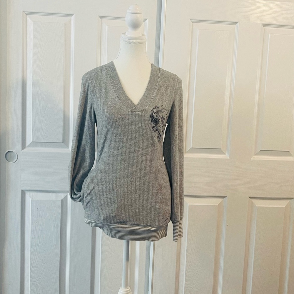 Juicy Couture Gray V-Neck Sweatshirt